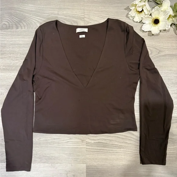 ARITIZA Babaton Contour Long Sleeve Brown Top Size XL - Picture 1 of 8